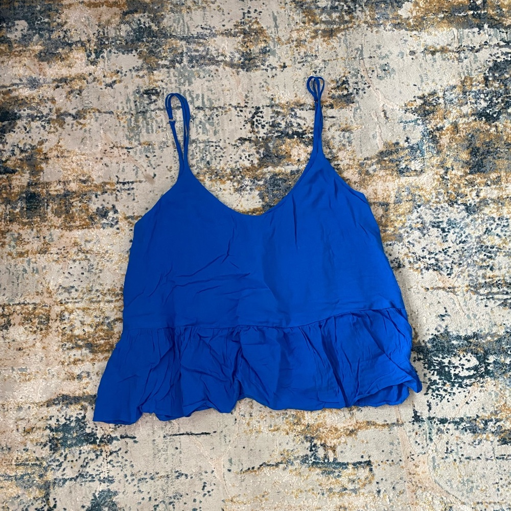 TOPSHOP Cami Crop Top: Blue - US 6 / S/M